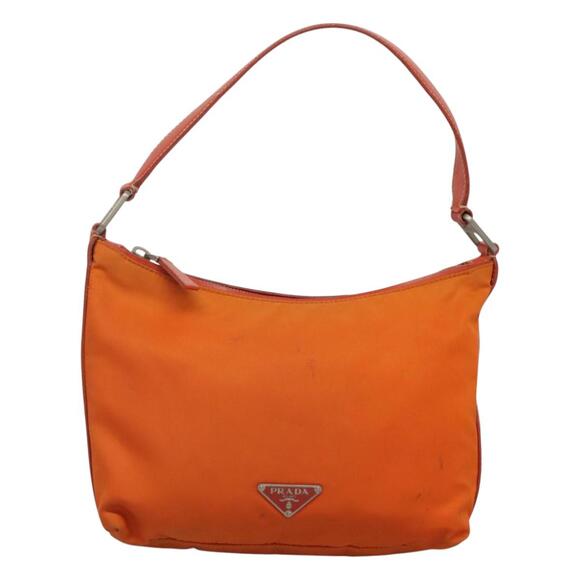 PRADA Shoulder Bag Nylon Orange Silver - Picture 2 of 12